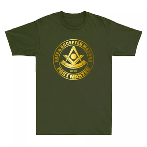 เสื้อยืดฟรีเมสันสั่งทำคุณภาพสูง รุ่นใหม่ลิมิเต็ด 'We Meet Upon the Level' แขนสั้น ผลิตจากโพลีเอสเตอร์/คอตตอน - Product Image 4