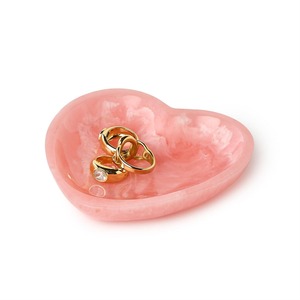 Handmade Heart Shaped Resin Trinket Dish <b>Pink</b> <b>Glitter</b> Jewelry Dish Ring Holder Tray for Rings Earrings Necklace Storage Vanity D - Product Image 2