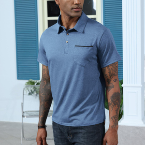 Quick Drying Mens Polo Shirts Breathable Cotton <b>Blend</b> Fabric Polo For Men Active Lifestyle Sportswear High Performance Gear - Product Image 4