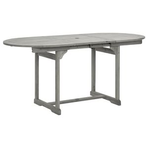 Mesa de Jardín de Madera de Acacia Sólida con Acabado Gris Lavado, Muebles Elegantes para Exteriores - Product Image 2