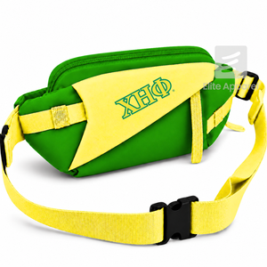 Riñonera Personalizada de la Hermandad Chi Eta Phi con Logotipo Bordado en la Parte Delantera, Cierre de Cremallera Verde y Amarillo, Uso Diario Informal para Mujer - Product Image 2