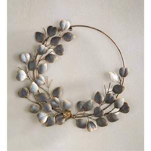 Best selling Handmade Metal Floral <b>Wreath</b> Round Wall Hanging Vintage Style Indoor Christmas Decoration Home decor - Product Image 6