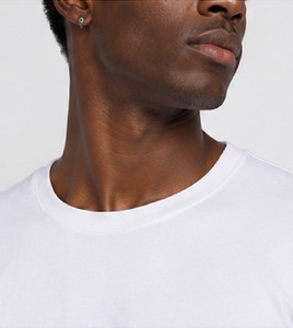 Men's White Cotton O-Neck <b>Short</b> <b>Sleeve</b> T-Shirt Regular Fit Casual Solid Color Jersey Knit Blank Design - Product Image 5
