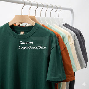 เสื้อยืดโอเวอร์ไซส์ผู้ชาย แขนสั้น ผ้าคอตตอนถักคุณภาพพรีเมียม 100% สไตล์ลำลอง  รับสกรีนโลโก้ - Product Image 1