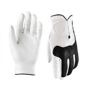 Guante de Golf de Cuero Genuino Transpirable de Primera Calidad, Guante Deportivo Unisex, Blanco y Gris, Cuero Cabretta Suave, Antideslizante - Product Image 1