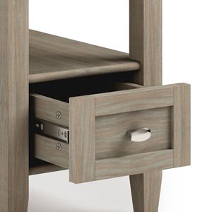 Tavolino stretto grigio anticato stile Shaker per comodini - Product Image 3