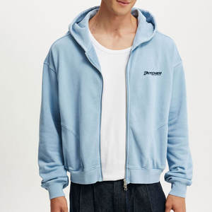 Sweat-shirts à capuche zippés pour hommes, style urbain, avec design épaules tombantes, poches avant et coupe décontractée tendance - Product Image 1