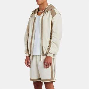 Ensemble de survêtement personnalisé brodé pour homme, coupe-vent en nylon deux pièces avec fermeture éclair, idéal pour l'été - Product Image 2
