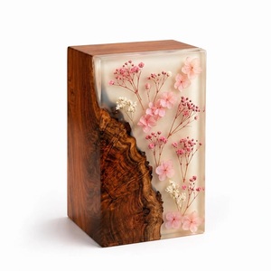 Personalized Eco-Friendly Durable Cremation Urn <b>for</b> Human <b>Ashes</b> Rustic Floral Wooden Memorial Urn <b>Box</b> Custom Engraved - Product Image 1