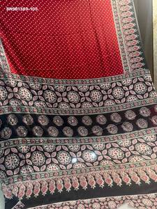 Colección Premium de Sarees de Seda Gajji con Trabajo de Ajrakh y Espejo, Fabricante de la Colección de Conjuntos de Sarees de la India, Suministro al por Mayor - Product Image 4
