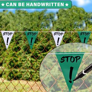 Bandiere a Pennant da 105 Piedi, 7x10 Verde e Bianco, 45 Pezzi, Bandiere Triangolari ad Alta Visibilità per Sicurezza e Segnalazione - Product Image 4