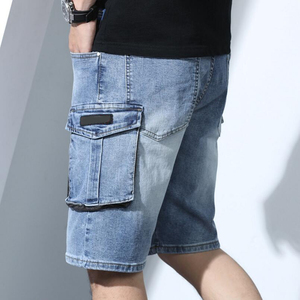 Nouvelle Arrivée 2026 – Short en Jean Homme Effet Vieilli Coupe Slim Longueur Genou Bleu Style Streetwear 100% Coton Cargo - Product Image 4