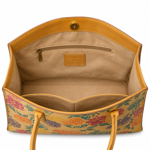 Premium Leather Tote Bag for Women Hand Painted Floral Design <b>Shoulder</b> Purse Daily Use Fashion Handbag - Product Image 6