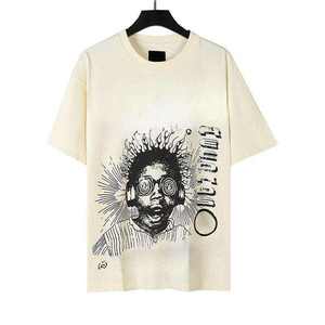Wholesale Unisex V Neck <b>T</b> <b>Shirt</b> 180GSM Enzyme Washed Oversized Heavyweight Hip Hop Streetwear Tee Silk Screen Printing <b>Shirt</b> - Product Image 4