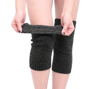Manchon chauffant noir en tricot pour genoux, compression thermique, pour la course, le cyclisme et la randonnée - Product Image 2