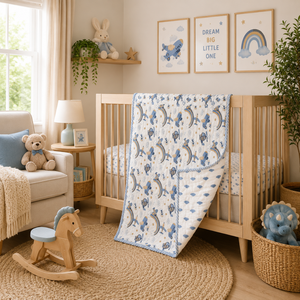 Edredón para Bebé Premium de Jaipur, Estampado a Mano, Sostenible, Ultra Suave, 100% Algodón, Reversible, Duradero, 200 Hilos, para Viajes y Guardería - Product Image 5