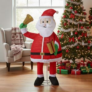 Decorazioni Natalizie da Giardino con Babbo Natale Illuminato da 1,8 Metri che Tiene una Campana, 200 LED Bianco Caldo, Decorazioni Gonfiabili Natalizie da Esterno - Product Image 3