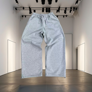 Men's Slim Fit Lightweight Corduroy Lined Sweatpants <b>Elastic</b> Waist Button Decoration Wide Straight Leg Casual Vintage Flat - Product Image 6