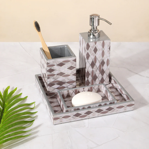 Stylish Mother of Pearl Inlay <b>Bathroom</b> Set <b>with</b> Good Price and Customized Size Cheap Price Hot Sale Product - Product Image 1