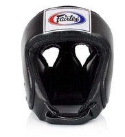 Protège-tête de boxe Fairtex en cuir PU, protection intégrale du visage avec fermeture auto-agrippante pour adultes unisexe