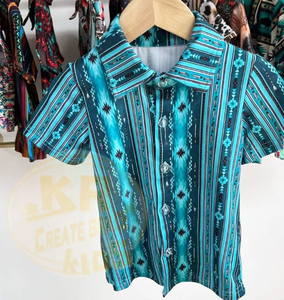 Camiseta de Verano para Niños con Estampado Vaquero Azteca Occidental, Camiseta Polo para Niños, Camisetas Personalizadas para Bebés - Product Image 2
