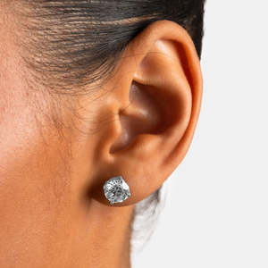 Round Cut VVS1 D Color Moissanite Solitaire <b>Stud</b> Earrings 925 <b>Sterling</b> <b>Silver</b> Classic Diamond Look Earrings - Product Image 1