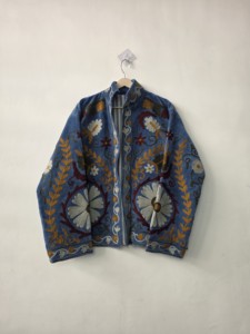 Women Vintage <b>Velvet</b> Embroidered Boho <b>Jacket</b> Kashmiri Suzani Floral Quilted Cotton Eco-Friendly Coat Handmade Open Front Winter - Product Image 4