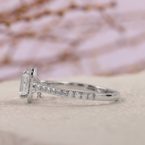 Anillo de Compromiso y Boda Minimalista para Mujer Henssy Asscher Halo, Oro 10K/14K/18K, Diamante Cultivado en Laboratorio de 1-5CT, Color D, VS1, Corte EX, Certificado IGI - Product Image 5
