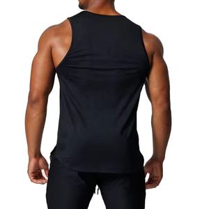 Débardeur d'entraînement pour homme personnalisé, best-seller, haute qualité, séchage rapide, respirant, 100% coton, col rond, logo avant, sportif - Product Image 3
