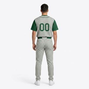 Uniforme de Béisbol para Adultos y Jóvenes, Jersey a Rayas de Manga Corta, Transpirable, de Poliéster, Ropa de Equipo, Logotipo Personalizado, Impresión Frontal, Kits de Béisbol - Product Image 2