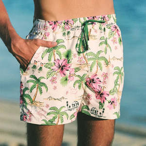 Pantalones cortos de hombre de punto, rectos, casuales, deportivos, con cinco bolsillos, de cintura media, lisos, antiarrugas, al por mayor - Product Image 1