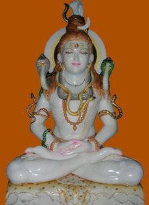 ที่มีคุณภาพสูงสีขาวธรรมชาติ Makrana หินอ่อนปรับแต่งลอร์ด Shiv Ji นั่งรูปปั้นสำหรับการตกแต่งวัด - Product Image 4