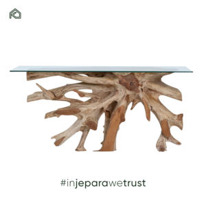 Table console en racine de teck, meubles en bois naturel, fabrication artisanale moderne, salon, hôtel, extérieur, intérieur, jardin, table d'appoint - Product Image 5