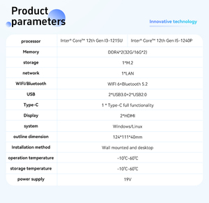 NUC Mini PC N100 Windows 10/11 i3 i5 12th 8GB RAM USB3.0 Type-C 4k HD-MI kép bỏ túi xách tay Máy tính để bàn công nghiệp PC Quad sử dụng - Product Image 3
