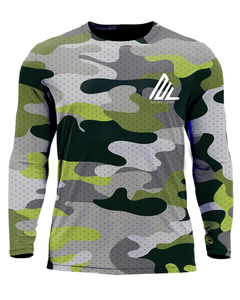 Camiseta de Pesca Unisex con Estampado de Peces, Cuello Redondo, Manga Larga, Transpirable, UPF 50, Secado Rápido, 100% Poliéster, Antibacteriana - Product Image 5