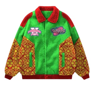 Veste de baseball de haute qualité avec logo personnalisé et décoration vintage pour hommes veste de baseball brodée Sherpa en chenille veste teinte en hiver - Product Image 3