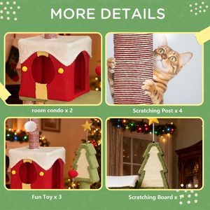 CY14 Albero di Natale per Gatti e Tiragraffi per Divertimento Felino e Decorazioni Festive - Product Image 5