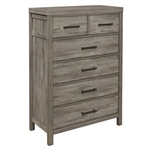 Comò camera da letto in stile rustico cassettiera 6 cassetti in finitura grigio Premium Premium mobili in legno laminato melaminico 1 pz - Product Image 2