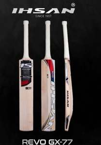 Bate de Críquet Ihsan Sports Revo GX 77 Edition Ligero de Madera de Sauce Inglés con Funda Gratis y Lámina Antideslizante de Agarre Adicional, Todo Incluido - Product Image 2