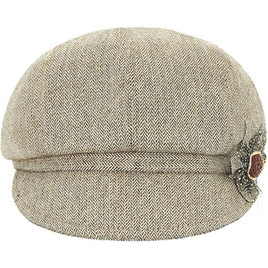 Casquette Newsboy en Laine Style Anglais avec Broderie Florale pour Femme Adulte, Hiver Décontracté, Respirante, avec Ruban et Cordon, 56-58CM - Product Image 3
