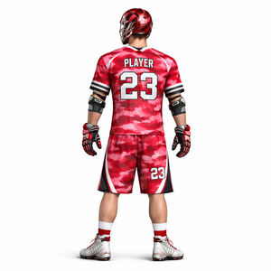 Ensemble d'uniformes de lacrosse personnalisés, maillot à manches courtes respirant et short, 100% polyester, vêtements de sport d'équipe - Product Image 4