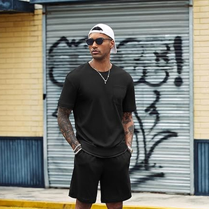 Mens T Shirt Cargo Shorts <b>Set</b> Manufacturer 2 Piece Cotton Summer Outfit OEM Custom Logo Wholesale Bulk - Product Image 6