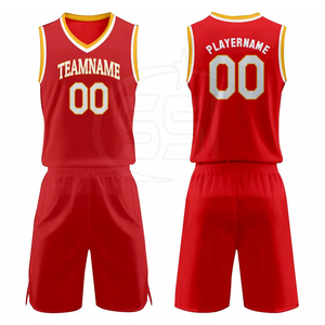 Conjunto de Uniforme de Baloncesto Rojo Personalizado con Nombre de Equipo y Número 00 para Hombre, Ropa Deportiva Transpirable de Poliéster con Impresión por Transferencia de Calor de Alta Calidad - Product Image 6
