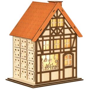Calendario dell'Avvento Natalizio a Forma Quadrata, Babbo Natale 3D con Caramelle, Decorazione per la Casa in Cotone e MDF, Forniture in Sacchetti - Product Image 4