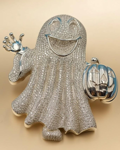 Pendentif personnalisé en moissanite fantôme taille brillant sertie griffes, en argent sterling 925 plaqué or blanc 18 carats, cadeau d'Halloween, style Hip Hop - Product Image 6