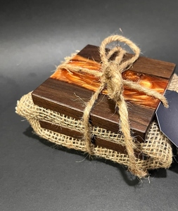 Luxury Handmade Wooden & Epoxy Resin <b>Coasters</b> Set Waterproof Heat Resistant <b>Drink</b> <b>Coasters</b> for Home Bar Hotel Decor - Product Image 2