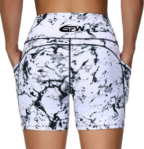 Shorts Deportivos de Cintura Alta Elástica para Mujer, sin Costuras, con Estampado, para Yoga - Product Image 2
