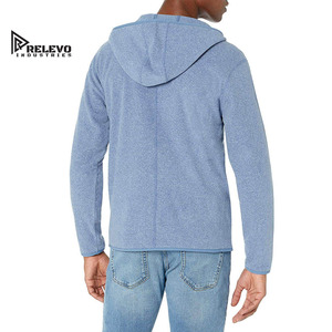เสื้อฮู้ดซิปผู้ชาย Relevo Industries ลายพิมพ์เทอร์รี่ ผ้าฝ้าย 100% สีน้ำเงินล้วน ทรงปกติ สวมใส่สบายๆ สำหรับฤดูใบไม้ผลิ - Product Image 1