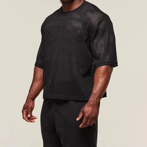 New Mesh Oversized Men T-Shirt Anti- Custom Made Black Men's Sport T-Shirt - Product Image 3