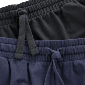 Shorts de sport personnalisés pour hommes, unis, avec cordon de serrage, en coton noir et bleu marine, avec poches, pour la gym, le fitness, la musculation et l'entraînement, vente en gros de vêtements - Product Image 4